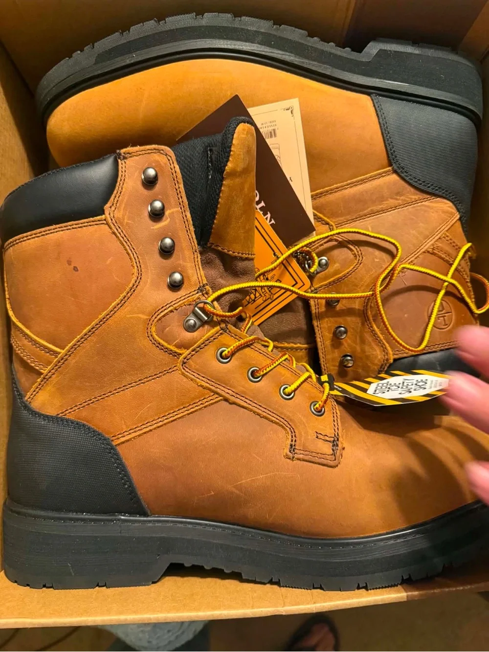 Brown Crazy Horse Leather Steel-Toe Work Boot - Size 13 W